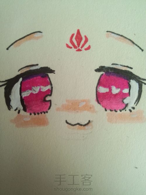 教你一步一步画出简单眼睛. 第1步