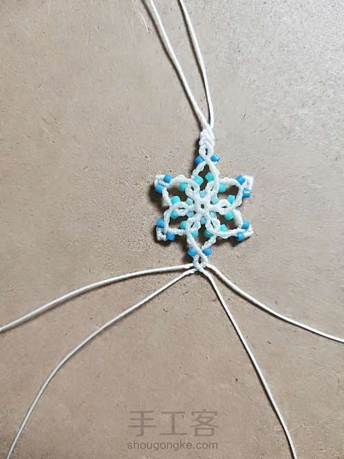 雪落无声·斜卷结手绳 第13步