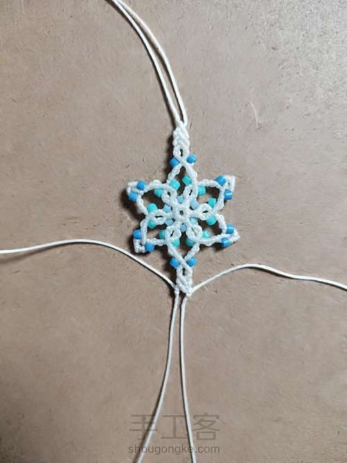 雪落无声·斜卷结手绳 第15步