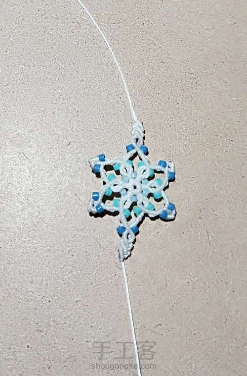 雪落无声·斜卷结手绳 第16步