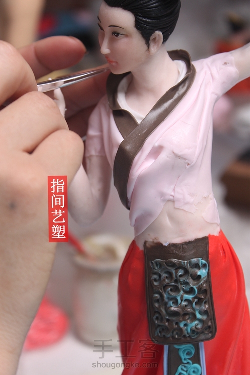 贺加贵面塑软陶（古典仕女 ） 第133步