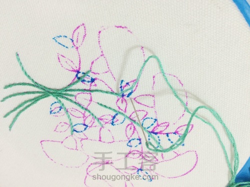 蝶恋花-欧式立体手工刺绣 第2步