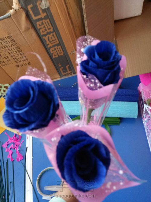 皱纹纸美丽的玫瑰 第19步