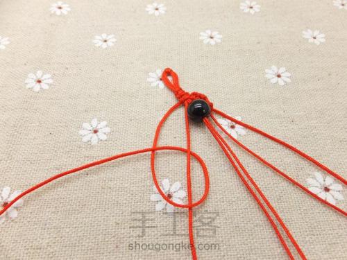 DIY手工绳编织黑色玛瑙手链【转载】 第5步