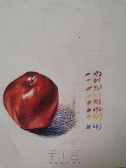 【干货】彩铅红苹果详细教程 第10步