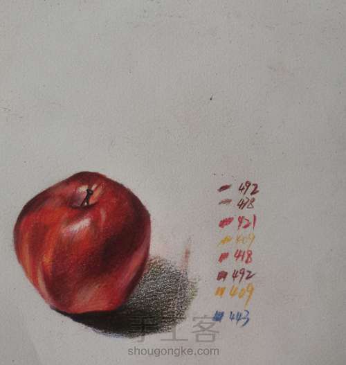 【干货】彩铅红苹果详细教程 第11步