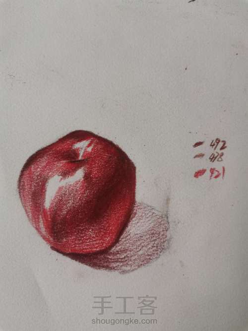 【干货】彩铅红苹果详细教程 第4步