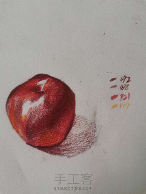 【干货】彩铅红苹果详细教程 第5步