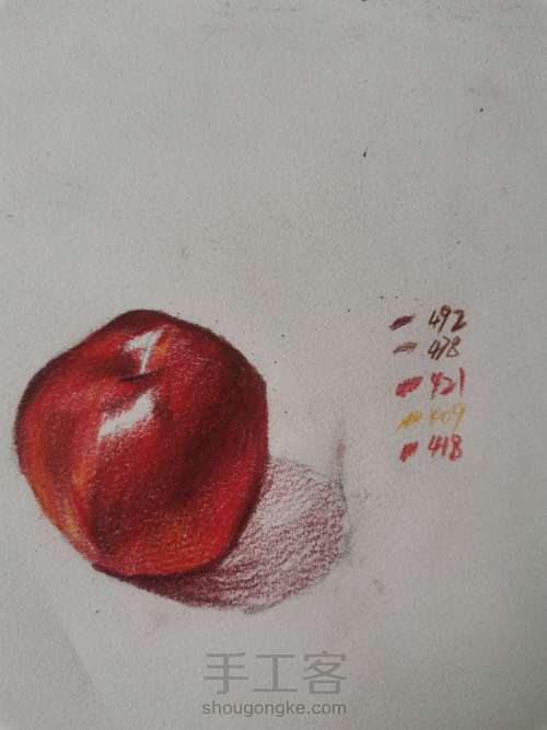【干货】彩铅红苹果详细教程 第6步