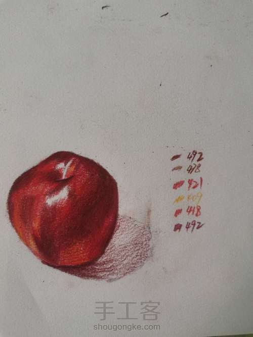 【干货】彩铅红苹果详细教程 第7步