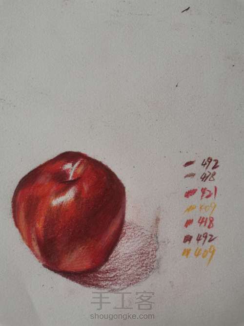 【干货】彩铅红苹果详细教程 第9步