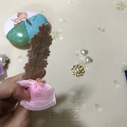 简单易学  蕾丝蝴蝶结发夹 第14步