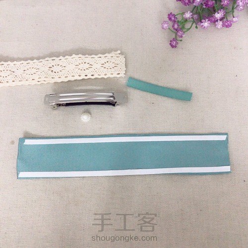 蕾丝蝴蝶结发夹 第3步