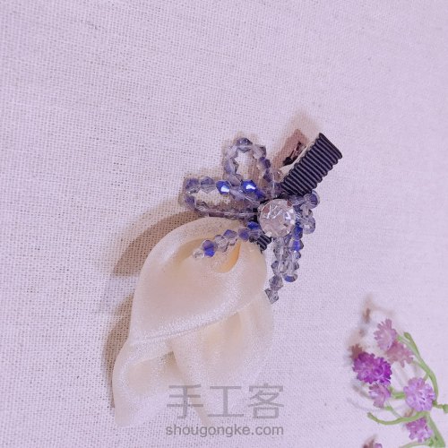 韩版纱带水晶刘海夹 第11步