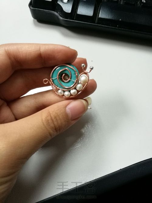 超级简单 新手专供 午休就能搞定的蜗牛胸针 第6步