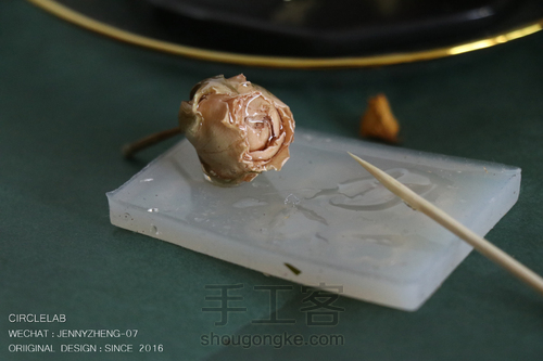 玫瑰干花真花首饰＆耳环教程 第6步