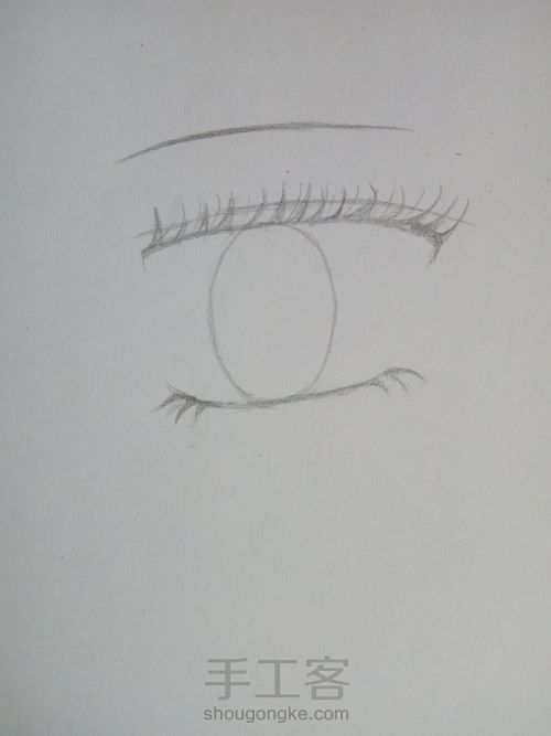 铅笔画眼睛 第3步