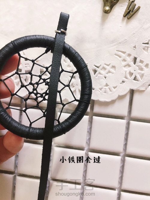 【七夕手作小礼情侣款】手作捕梦网钥匙扣  第12步