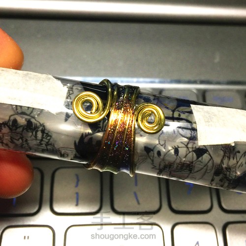 简单好看的绕线uv胶戒指~ 第6步