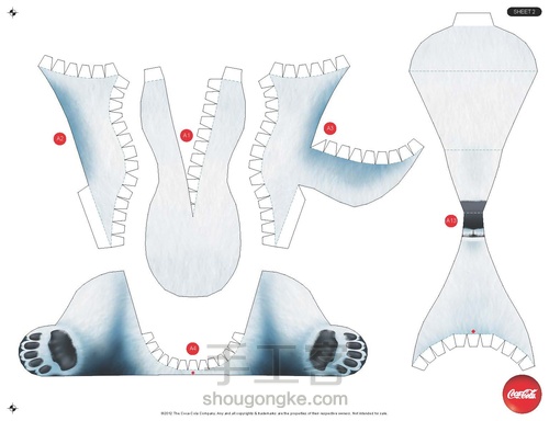 转-可口可乐吉祥物北极熊纸模~ 第14步