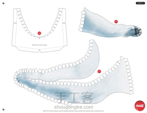 转-可口可乐吉祥物北极熊纸模~ 第15步
