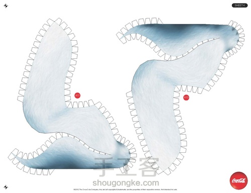 转-可口可乐吉祥物北极熊纸模~ 第16步