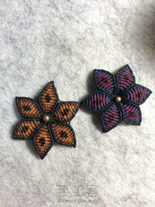 斜卷结多彩花制作 第61步