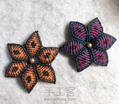 斜卷结多彩花制作 第64步