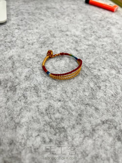立体四股辫手绳 练习 第15步
