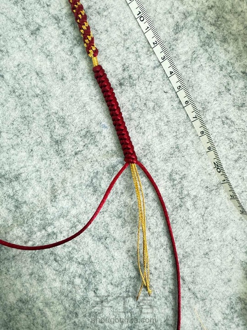 “金玉满堂·平安吉祥”红绳制作技法教学———非遗结绳公益活动体验款 第9步