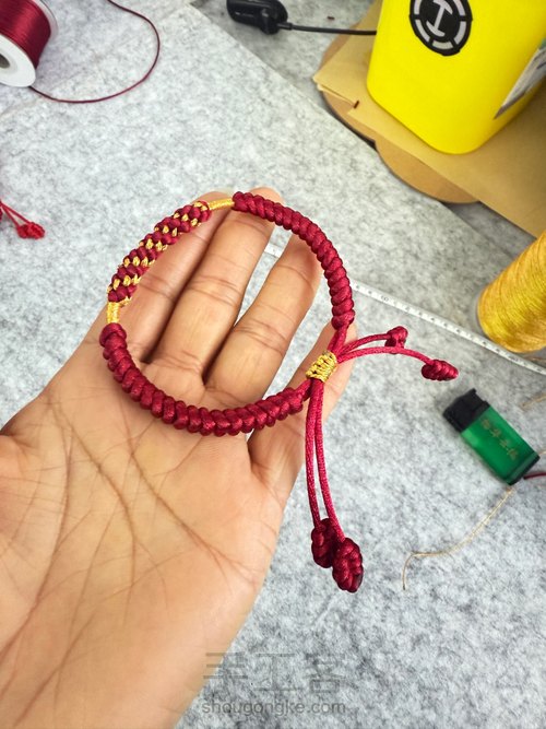 “金玉满堂·平安吉祥”红绳制作技法教学———非遗结绳公益活动体验款 第12步