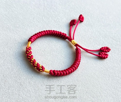 “金玉满堂·平安吉祥”红绳制作技法教学———非遗结绳公益活动体验款 第14步