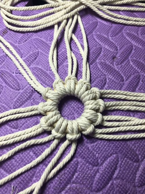 macrame雪花 第3步