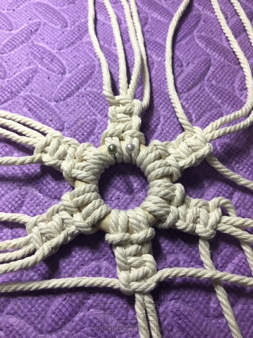 macrame雪花 第4步