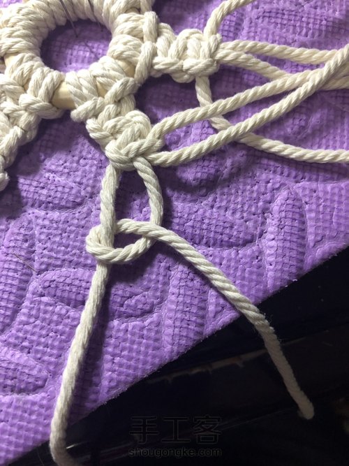 macrame雪花 第5步