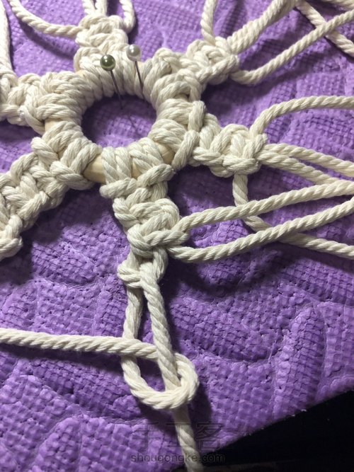 macrame雪花 第6步