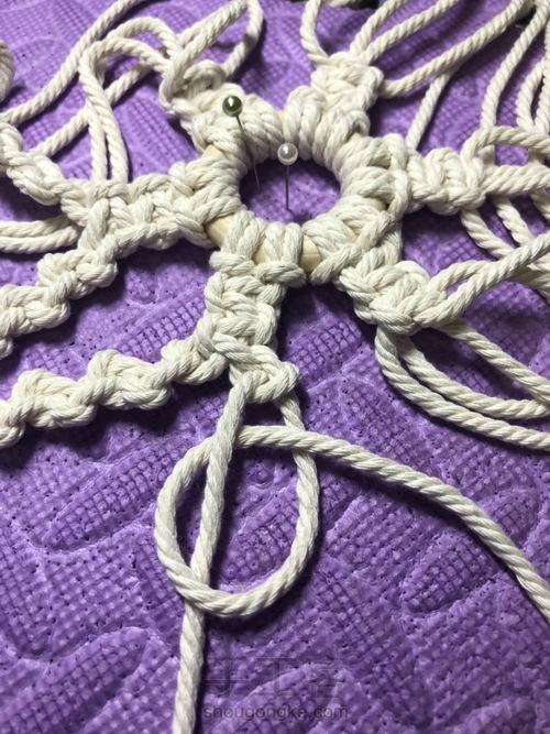 macrame雪花 第8步