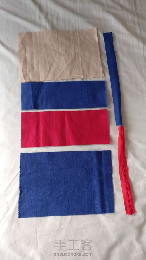 拼接手拿包 手机包 帆布 第1步
