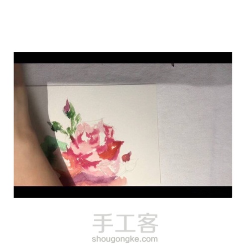 手绘水彩写意玫瑰 第4步