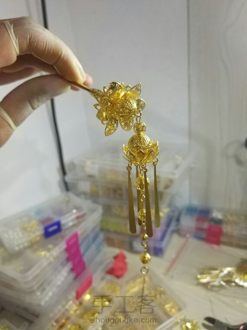 古风发簪,金银两色 第1步