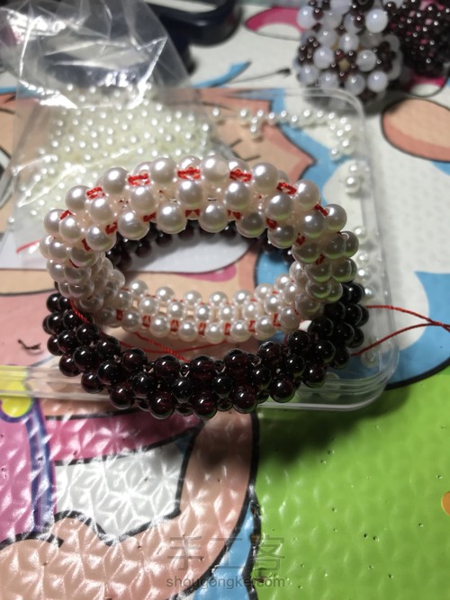 石榴石串珠手链教程 第2步