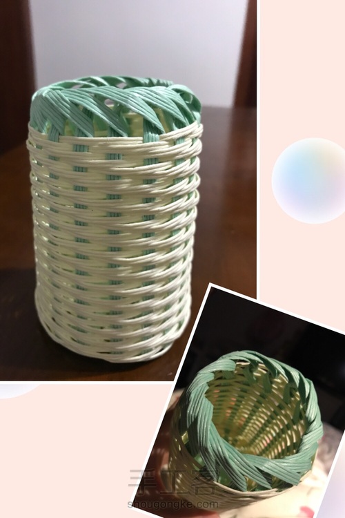 小清新笔筒#纸藤# 第8步