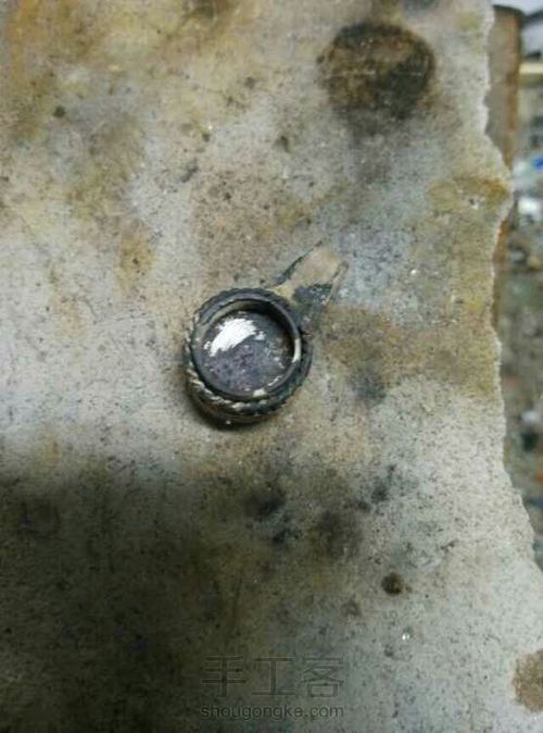 分享DIY手工银戒指和卡子镶嵌过程 第13步