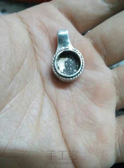 分享DIY手工银戒指和卡子镶嵌过程 第15步