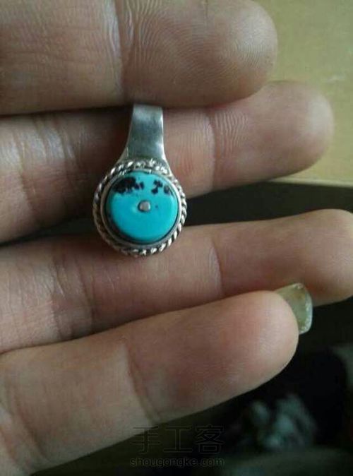 分享DIY手工银戒指和卡子镶嵌过程 第16步