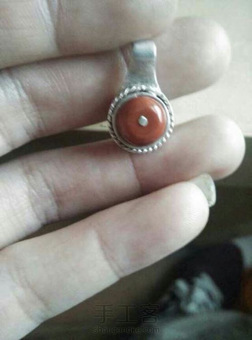 分享DIY手工银戒指和卡子镶嵌过程 第17步