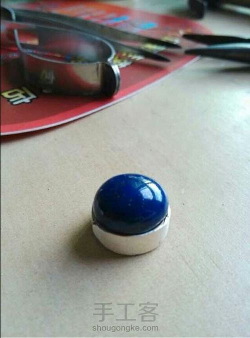 分享DIY手工银戒指和卡子镶嵌过程 第3步