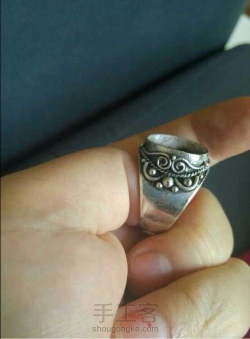 分享DIY手工银戒指和卡子镶嵌过程 第8步