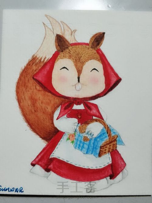 可爱的卡通动物卡片~~狐狸 第3步