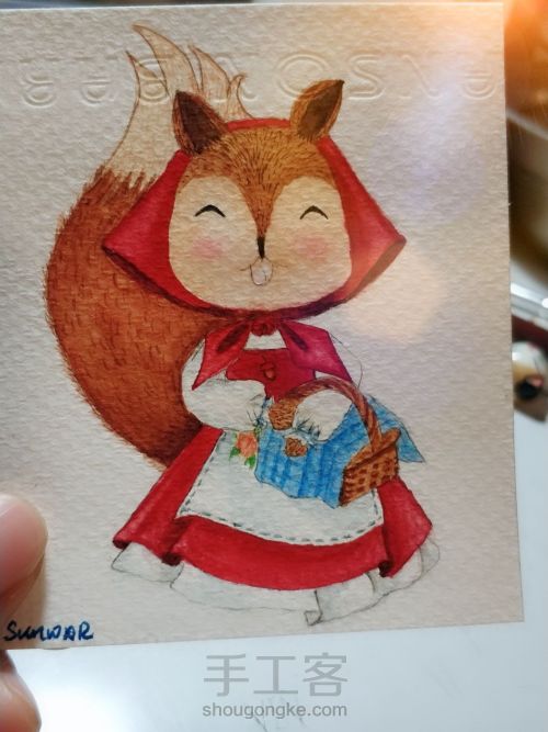 可爱的卡通动物卡片~~狐狸 第5步